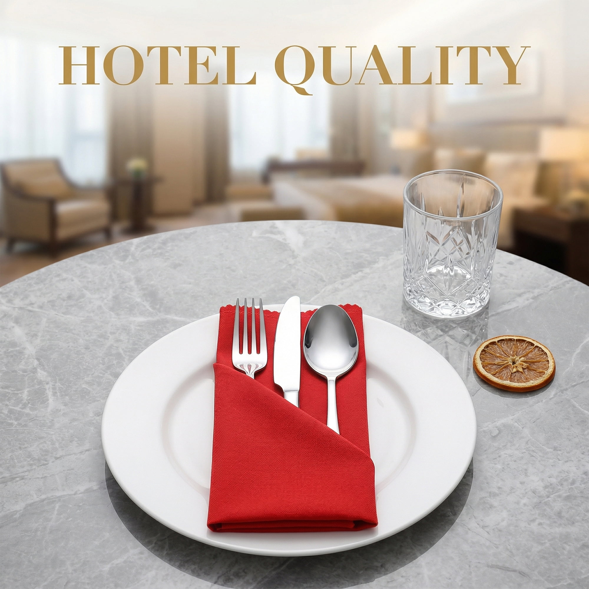 Unique Bargains 12Pcs Washable Reusable Dinner Cloth Napkins Red 12x12inch