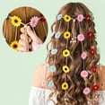 thumbnail image 6 of 2 Pcs 70s Long Blonde Wavy Hippie Wigs with Sunflower Headband Cosplay Costume Wig for Women Party (Purple and Beige), 6 of 8