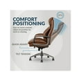 thumbnail image 5 of La-Z-Boy Nova Modern Faux Leather Executive Office Chair in Cognac Brown, 5 of 8