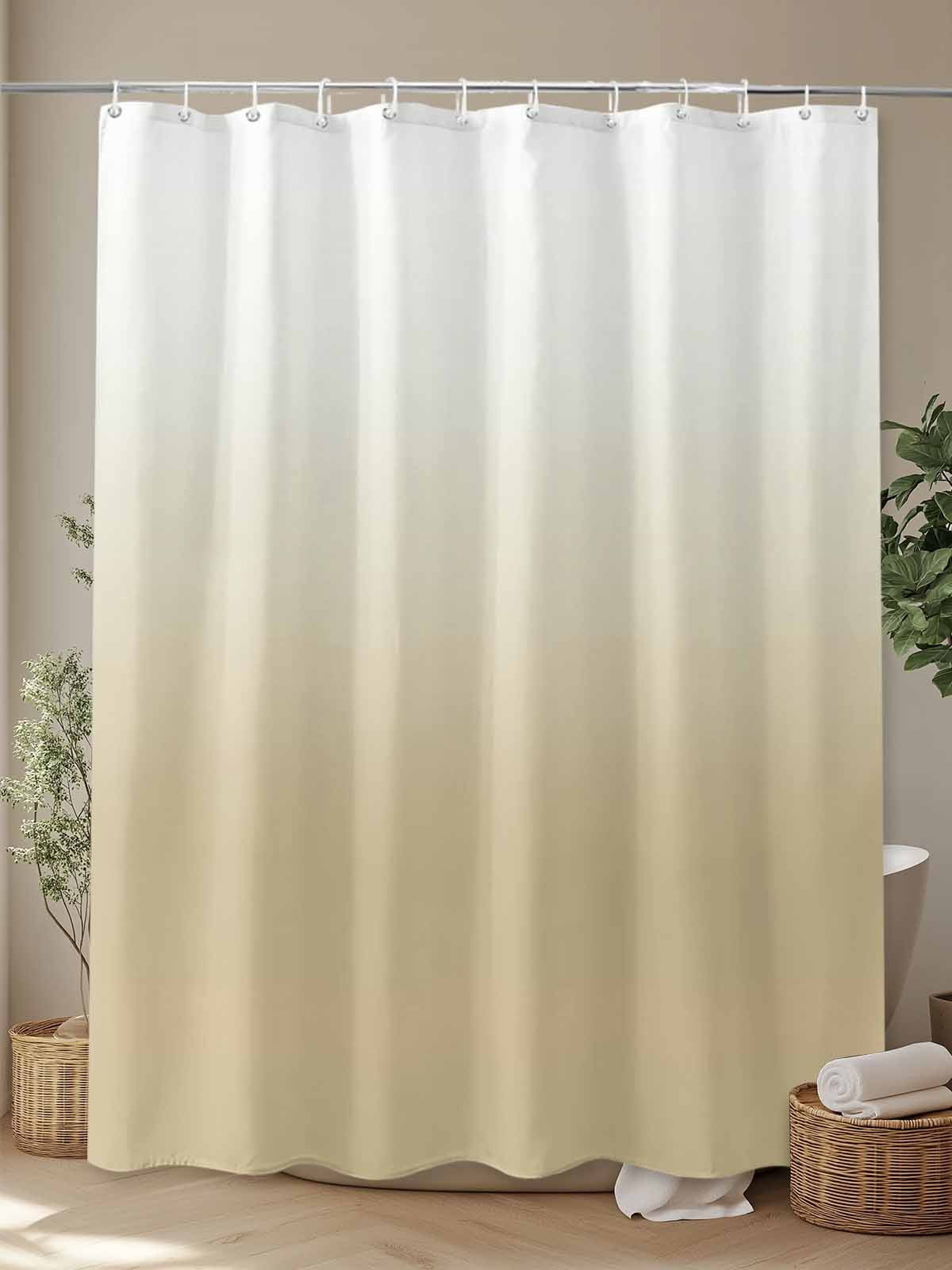 Boanket Polyester Fabric Brown Beige Ombre Shower Curtain, Abstract Modern Art Gradient Waterproof Bathtub Curtain Bathroom Decor Set with Hooks 54 x 78 Inches,