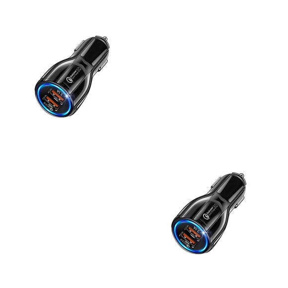 kurtrusly QC3 .0 3 .1A USB Phone Fast Charger Universal 2 Ports Car Fast Charging Adapter Charger For iphone12 USB Car Charger No.01 2Set