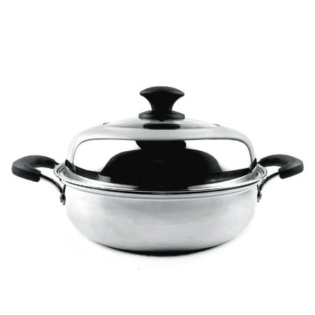 

Stainless Steel Steam Pot 32cm/12.6in Single Layer Cooking Pot for Induction Cooker High Efficiency Thickened Stainless Steel Construction for Fast & Healthy Cooking Professional Grade for Home