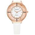 thumbnail image 1 of Reloj de cuarzo para mujer, relojes para mujer, moda para mujer, cristal dorado, cuero, analógico, reloj de pulsera de cuarzo, el reloj, 1 of 3