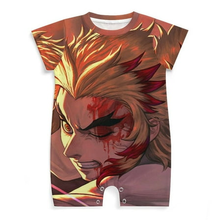 

Demon Slayer Baby Romper Anime Romper for Baby Short Sleeve Pajamas for Baby Boy Girl Jumpsuits Sleep And Play 3-24 Months