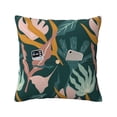 thumbnail image 2 of LNWH Green Vintage Leaf Texture Throw Pillow Covers, Square Soft Linen Decorative Pillow Cases, 18"x18", 2 of 8
