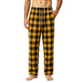 thumbnail image 4 of TKKCS Mens Buffalo Plaid Lounge Pants Relaxed Fit Straight Leg Casual Sleepwear Elastic Waist Drawstring Pajama Pants with Pockets Yellow XL, 4 of 8