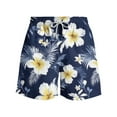 thumbnail image 4 of Axiiglly Beach Shorts for Men Plus Size Summer Shorts Casual Floral Printed Board Shorts Elastic Waist Vacation Swim Trunks Comfy Lightweight Hawaiian Shorts with Pockets, 4 of 5