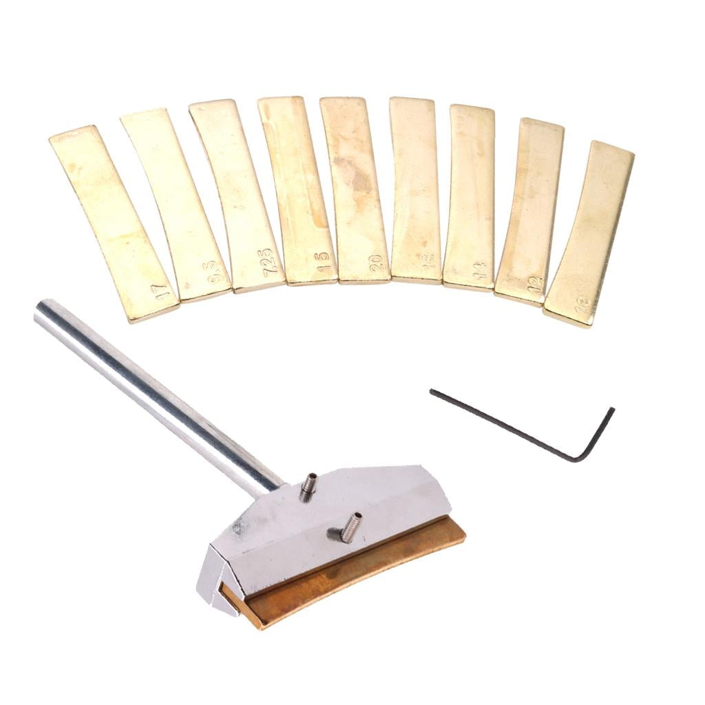 LeeQinersw Fretboard Press Caul Inserts+Fret Pressing Tool for Electric Guitar/Bass Golden
