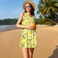 thumbnail image 3 of Yiaed Lemon (2) Print Women's Sleeveless Dress, Loose Fit Summer Dress, Casual Sleeveless Dress for Women, 3 of 7