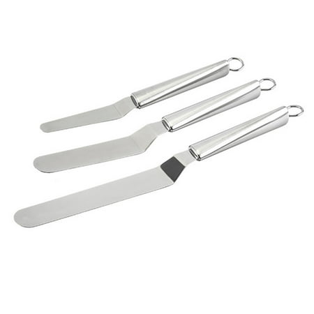 

3 Pcs Household Stainless Steel Butter Cream Scraper Cake Spatula Hangable Baking Tool for Home Kitchen (8 10 12 Inch Style Sil