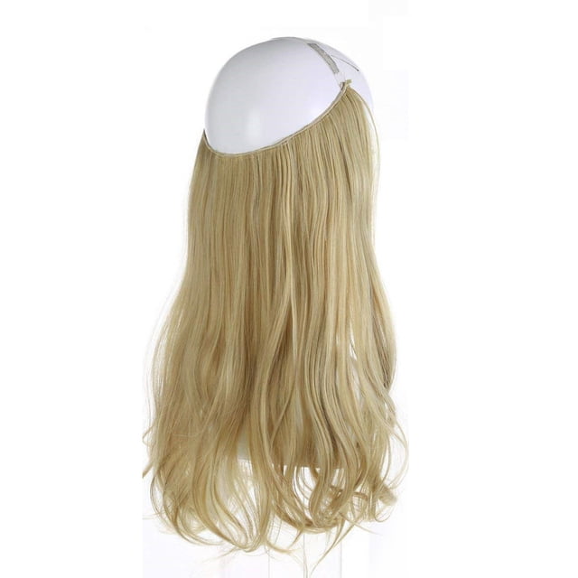 yeacher Elegant Wavy Hair Extensions for Women - Heat-Resistant Synthetic Fiber, Invisible Wire, 18-Inch Length, Model 22H613, Easy to Wear for Parties, Weddings, and Cosplay