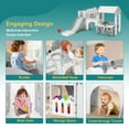 thumbnail image 4 of JOYLDIAS 9 IN 1 Toddler Slide Kid Climber Slide Playset Playhouse with Basketball Hoop Indoor Outdoor Backyard Playground Toy (Gray, White), 4 of 8