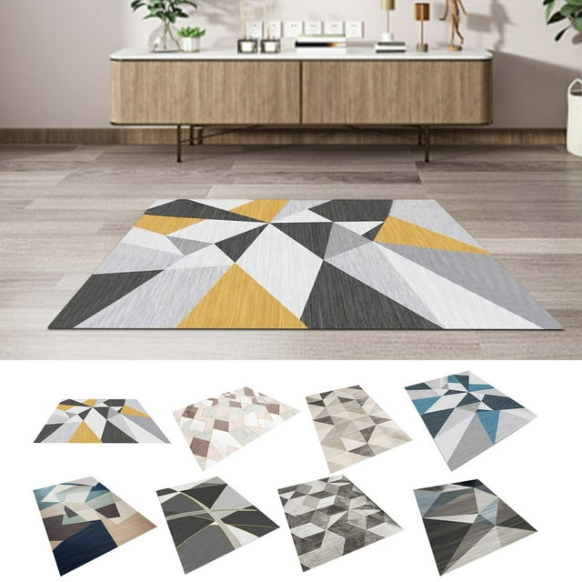 Alfombra Minimalista Escandinava para Sala de Estar, Diseño Geométrico Abstracto, para Dormitorio, Mesita de Noche, Mesa de Centro Rectangular Completa