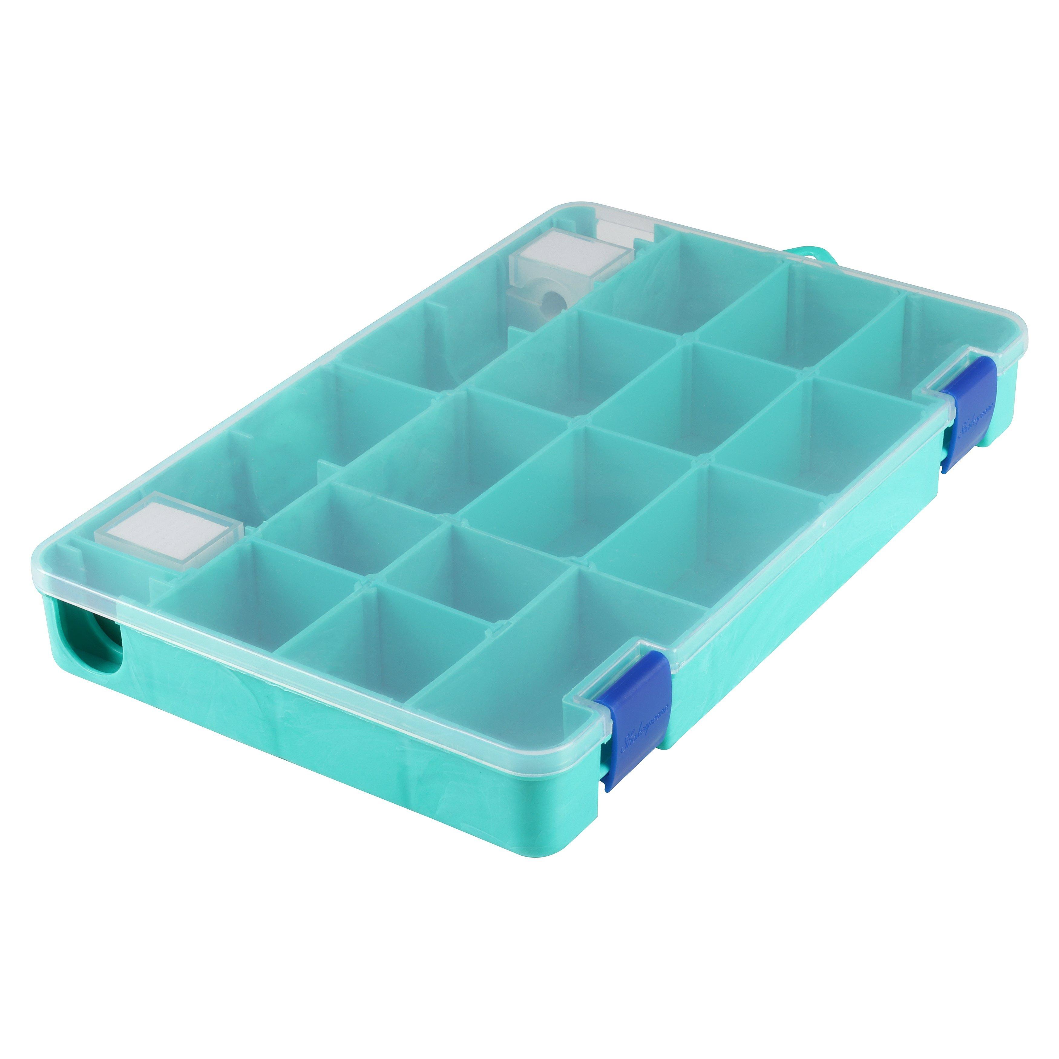 Shakespeare Tackle Box, 4-Pack, Adjustable Dividers, Green Swirl