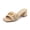 Nature Raffia, variant on Women’s Raffia Heeled Sandals Square Open Toe Slip On Mules Chunky Block Heels with Metal Chain for Summer Vacation