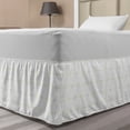thumbnail image 1 of Abstract Bed Skirt, Basic Design Drawings of Diamond Shapes Arranged with Stars, Elastic Bedskirt Dust Ruffle Wrap Around for Bedding Decor, 4 Sizes, Pale Taupe Pastel Yellow, by Ambesonne, 1 of 2