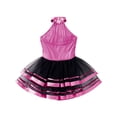 thumbnail image 4 of vastwit Girls Jazz Latin Ballet Dance Costume Leotard Jumpsuit Kid Sleeveless Sequins Mesh Tutu Dance Dress Rose 12, 4 of 5