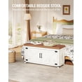 thumbnail image 2 of Farmhouse Shoe Storage Bench, 2 Tier Shoe Bench with Padded Seat Cushion & 2 Barn Doors, White, 2 of 7