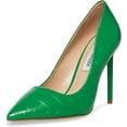 thumbnail image 2 of Steve Madden Vala Green Croco Fashion Magazine Pointed Toe Stiletto Dress Pumps (6, Green Croco), 2 of 5