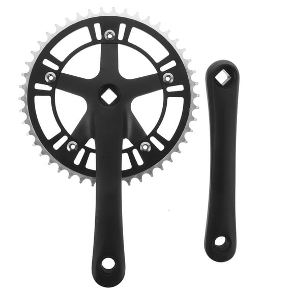 OUNONA Lightweight Alloy Bike Crankset 46T 170mm Replacement for Mountain Bikes Universal Fit Black