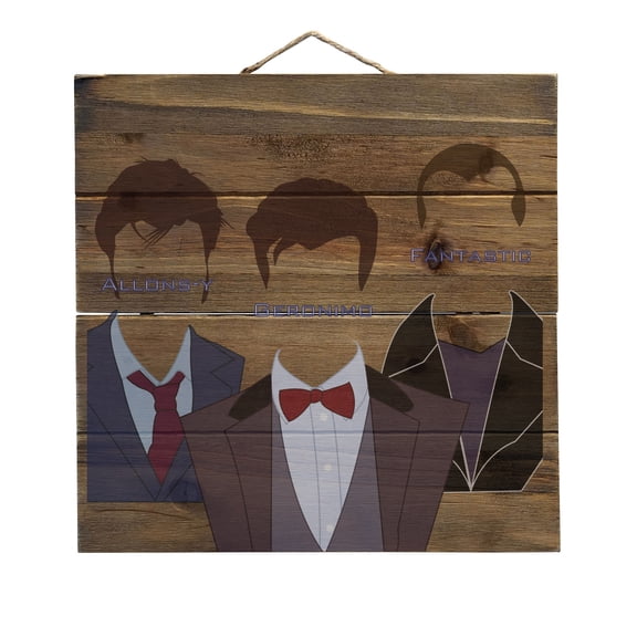 Catchphrases of the Doctors - Decorative REAL WOOD Wall Art - Faux Pallet Look
