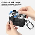 thumbnail image 4 of Carbon fiber Armor for Airpods 3 Cover with Lock Clip Military Hard Shell male Protector with Keychain for Airpods Pro 2 Cases (red,For Airpod 3 2021), 4 of 7