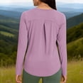 thumbnail image 4 of Qodauz Long Sleeve Workout Tops for Women Casual Crew Neck T-shirt Quick Dry Athletic Tees L, 4 of 7