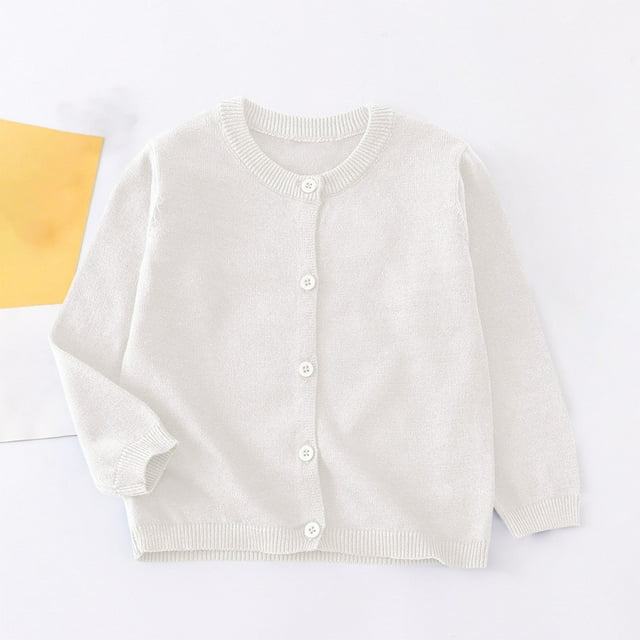 Cowsor Little Girl Knit Cardigan Sweater - Toddler Button Down School Uniforms Cardigan
