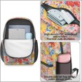 thumbnail image 4 of Pioneer Flower Floral Print Pattern 17" School Backpacks for Teens,Waterproof Oxford Fabric,S-Shape Padded Straps for School,Travel,Hiking,Camping, 4 of 6