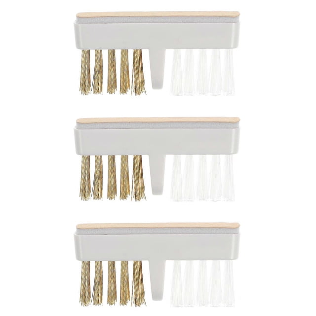 3PCS Nail Art Tools Copper Wire Brushes Sanding Head Cleaning Brushes Nail Drill Brushes