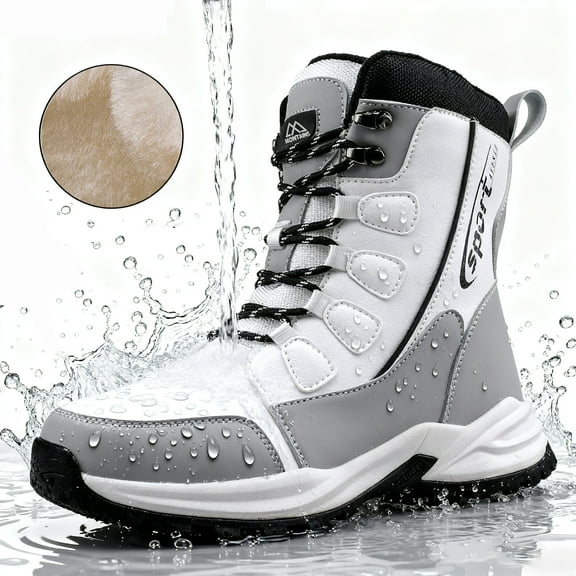 MANLEGU Snow Boots For Women Winter Waterproof Shoes Anti-Slip Thickened Warm Outdoor Comfort Boots