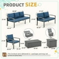 thumbnail image 4 of AECOJOY Patio Furniture sets Outdoor Metal Furniture sets with Two Storage Boxes on Sale Patio Conversation Set With Blue Cushions, 4 of 8