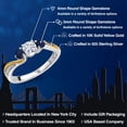 thumbnail image 3 of Gem Stone King 925 Silver and 10K Yellow Gold Moissanite Blue Sapphire and Lab Grown Diamond 3 Stone Engagement Ring for Women 0.56 Cttw, Gemstone Birthstone (Size 7), 3 of 4