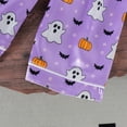 thumbnail image 4 of Weebloom Halloween Girls Pajamas Long Sleeve Cartoon Prints Tops T Shirt Pants Outfits Homewear 4-5 Years Purple, 4 of 6