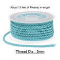 thumbnail image 2 of Unique Bargains Nylon Thread Twine Beading Cord 3mm Extra-Strong Braided Nylon Crafting String 4M/13 Feet, Light Blue, 2 of 7