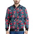 thumbnail image 2 of Chaqueta con estampado de flores coloridas hawaianas para hombre, sudaderas con estampado 3D de plantas tropicales, abrigos de manga larga con cremallera estilo bombardero callejero, 2 of 4