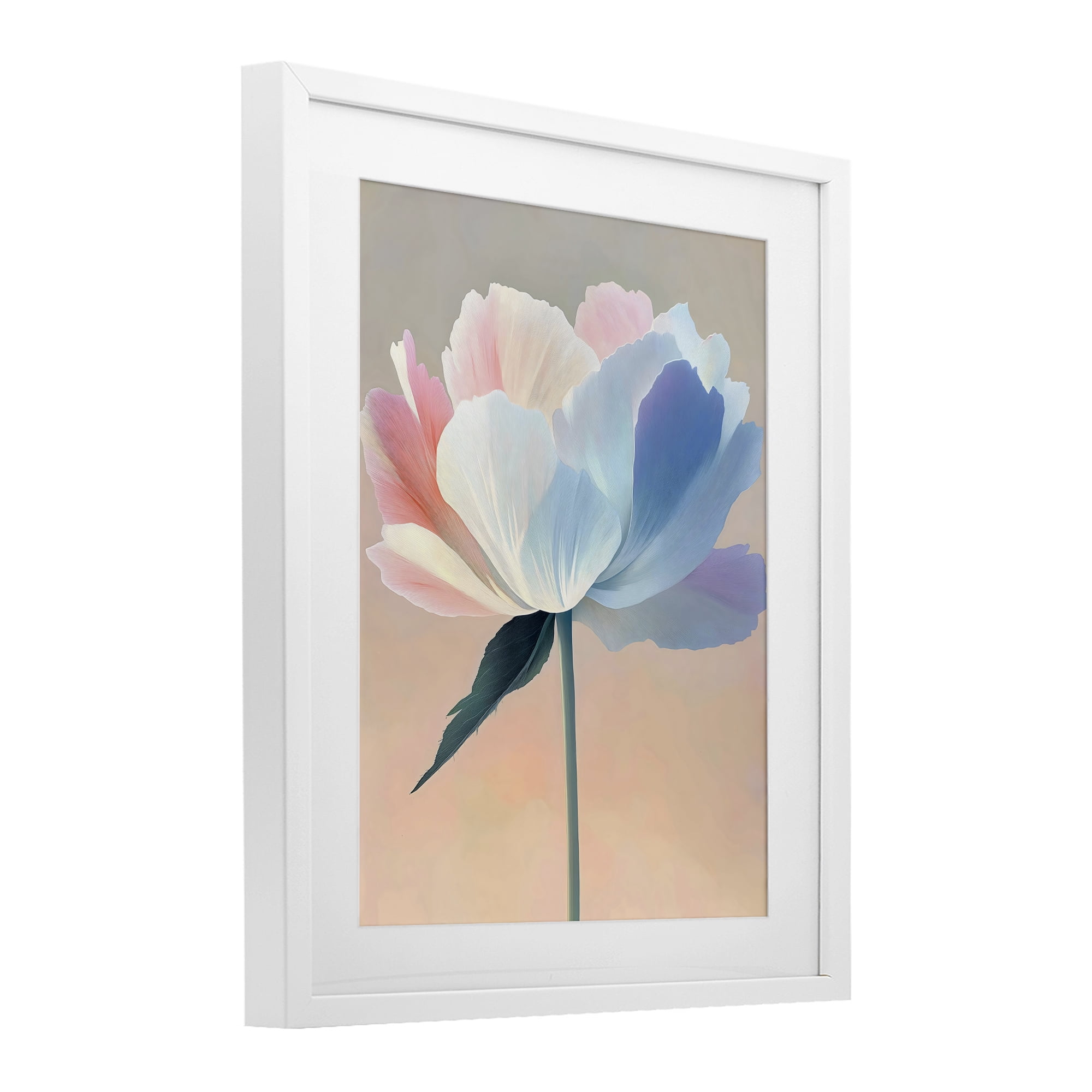 Stupell Industries Pink & Blue Flower Serenity White Framed Print Under Glass, design by The Prints Vibe