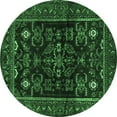 thumbnail image 1 of Ahgly Company Indoor Round Persian Emerald Green Traditional Area Rugs, 5' Round, 1 of 4