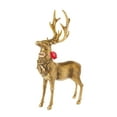 Christmas Polyresin Brass Standing Reindeer Decor, 16.5 in, by Holiday