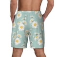 thumbnail image 2 of Lsque Mens Swim Trunks Floral Daisy Pattern - Bathing Suit Compression Liner - Beach Swim Shorts Swimwear - (S-3XL) - Stretch Quick Dry -3X-Large, 2 of 9
