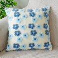 thumbnail image 1 of HAYAN Soft Decorative Throw Pillow Covers 18x18 Cute Faux Fur Plush Pillow Covers Square Jacquard Pillowcase Cushion for Sofa Bedroom Living Room Christmas Plum Blossom Blue, 1 of 1