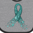 thumbnail image 4 of Inktastic Ovarian Cancer Awareness Teal Ribbon Made of Hearts Boys or Girls Baby Bib, 4 of 4