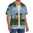 thumbnail image 2 of Kdxio Men'S Hawaiian Shirt For Men Short Sleeve Shirt Elephant Dog Sitting Under The Rainbow Summer Casual Holiday Beach Button Down T-Shirts, 2 of 5