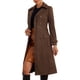 thumbnail image 4 of Abrigo de trench de ante sintético INSPIRE CHIC para mujer con solapa muesca, doble botonadura, cinturón y mangas largas S color café oscuro, 4 of 6