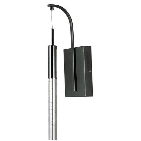 

Wall Sconces 1 Light With Black Chrome Finish Metal Glass Material LED Bulb 5 inch 7.5 Watts