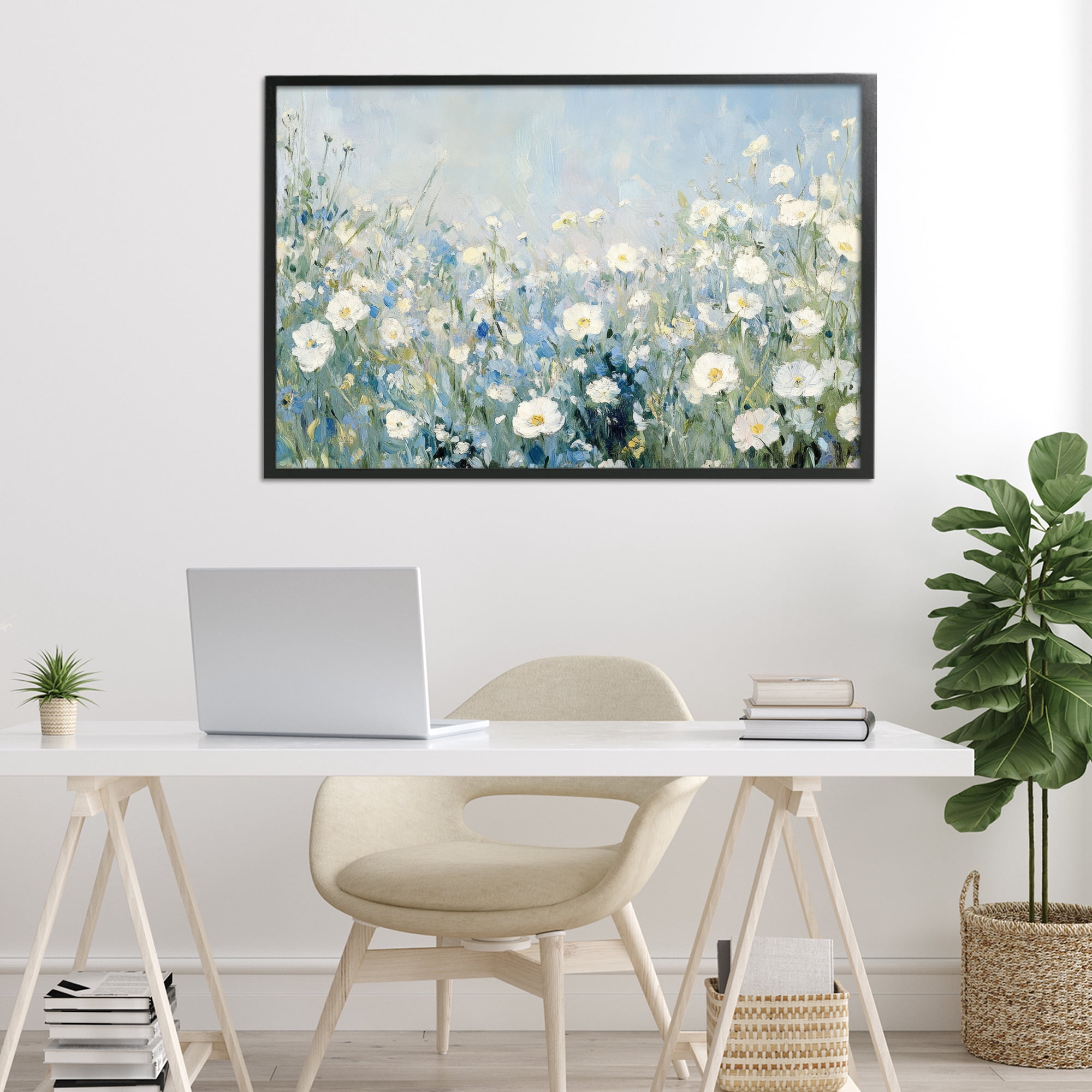 Stupell Industries Meadow Foliage Dream Black Framed Giclee Art, design by Petal Prints Design