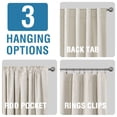 thumbnail image 5 of H.VERSAILTEX Contemporary Faux Linen 100% Blackout Back Tab/Rod Pocket/Hook Belt Thermal Insulated Curtain Sets for Bedroom, 2 Panels, 52"x 96", Beige, 5 of 6