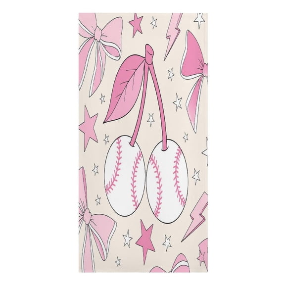 RKSupls Pink Ribbon Star Pattern Microfiber Beach Towel Absorbent Compact Towels for Swimming Pool Beach Travel Things for Vacation Essentials Adult Gift,61.4×30.3Inch