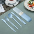 thumbnail image 3 of 4Pcs Dinnerware Fork Chopstick Cutter Spoon,Food Grade Material Portable Tableware Set with Storage Box for Outdoor, 3 of 9