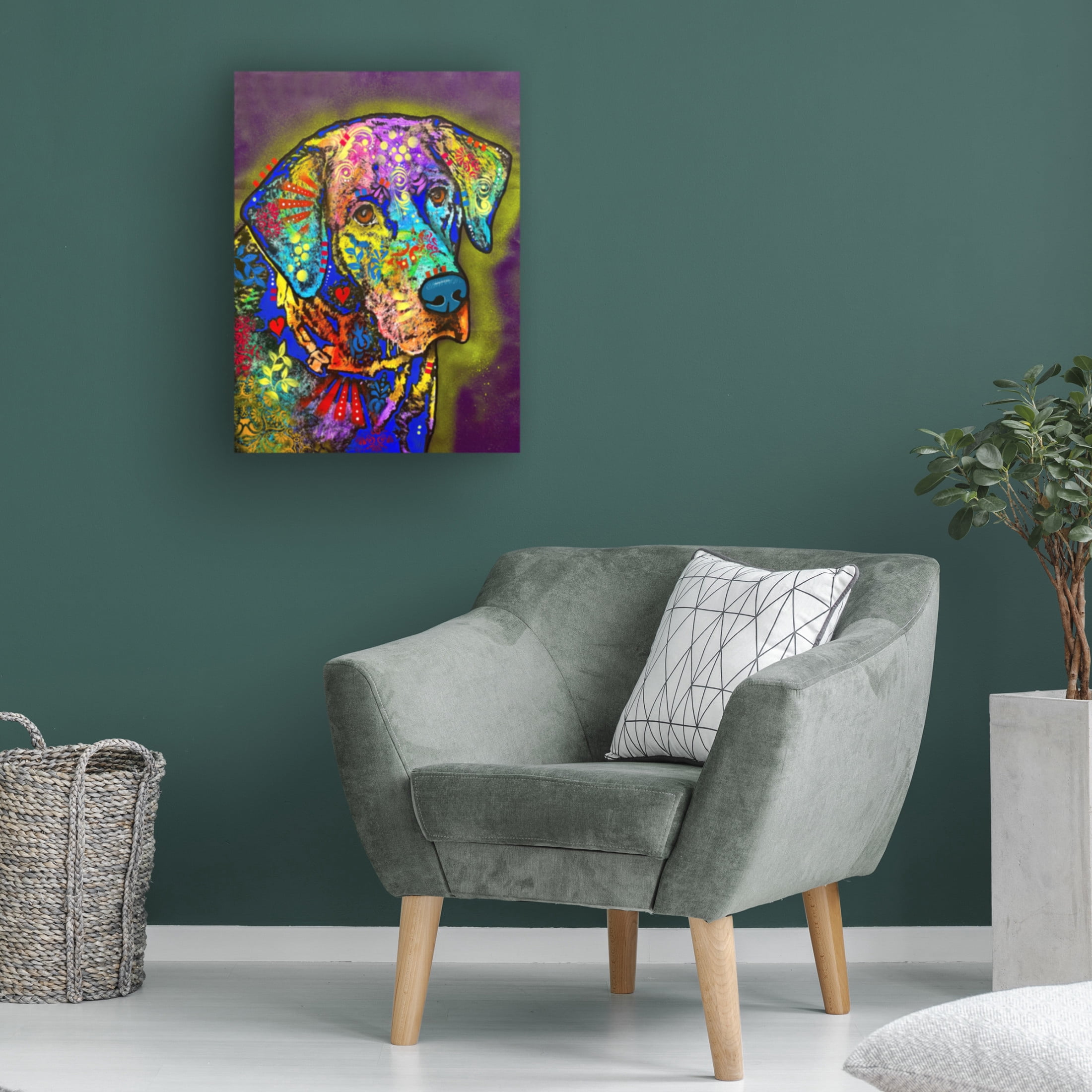 Canvas Wall Art - Dean Russo 'A Thoughtful Lab' Wall Art for Living Room, Bedroom, or Office Décor by Trademark Fine Art - 14 x 19 Inches